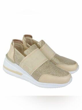Glitter Wedge Sneakers Ecko Unlimited Red Georgina Beige Gold Women’s Size 10